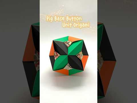Pig Base Button - Simple Unit Origami #kusudamaorigami #unitorigami Pig Base Button - Simple Unit Origami #kusudamaorigami #unitorigami