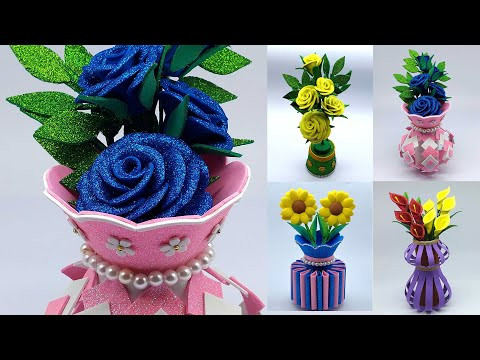 Easy and beautiful paper craft - Beautiful Flower Vase - Home decorating ideas paper craft Easy and beautiful paper craft - Beautiful Flower Vase - Home decorating ideas paper craft