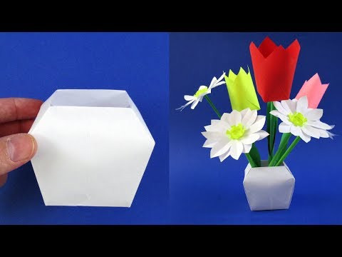 Как сделать вазу для бумажных цветов. Оригами ваза Как сделать вазу для бумажных цветов. Оригами ваза