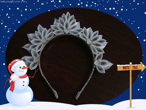 Корона снегурочки/Канзаши/DIY/Tutorial