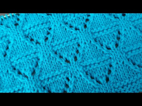 "Ажурные ромбы " Красивый узор спицами для кардигана, джемпера. "Ажурные ромбы " Красивый узор спицами для кардигана, джемпера.