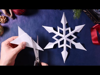 Как сделать снежинку из прямоугольной бумаги ✂❄ Легкий мастер-класс для детей и взрослых! #новыйгод