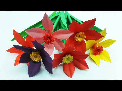 Beautiful Flower Making With Color Paper | DIY | Paper Flowers Making | Home Decor | Paper Crafts