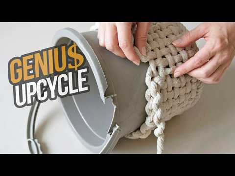 I took broken bucket and rope, the result is fantastic! Smart upcycling, upcycle diy basket