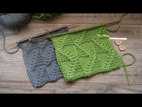 Узор из квадратов и зигзагов спицами ◩ Knitted square and zigzags pattern Узор из квадратов и зигзагов спицами ◩ Knitted square and zigzags pattern