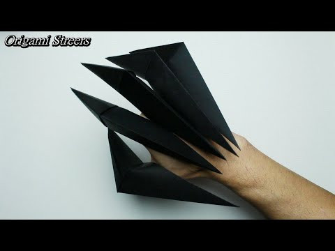Как сделать оригами Когти из бумаги. Halloween Claws