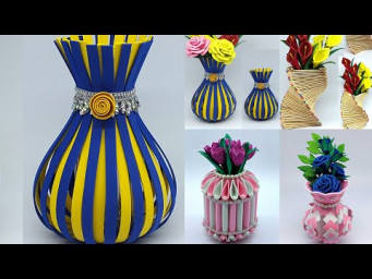 4 Types of Flower Vase - How to Make Flower Pot - Home Decoration Ideas - DIY Handmade Crafts