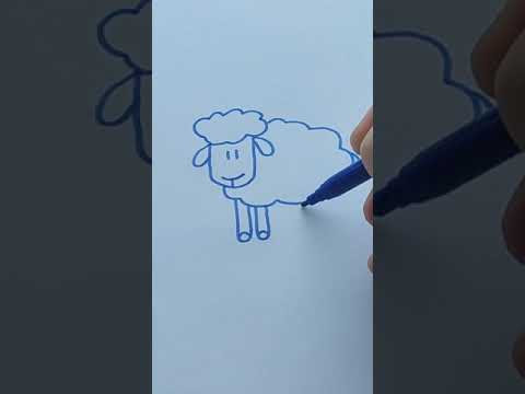 1 минута! Рисуем овечку фломастером #shorts 1 минута! Рисуем овечку фломастером #shorts