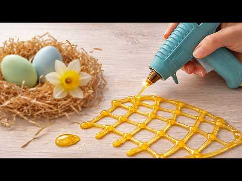 INCREDIBLE idea! Hot glue for EASTER decorations, Watch until the end! For living room & kitchen
