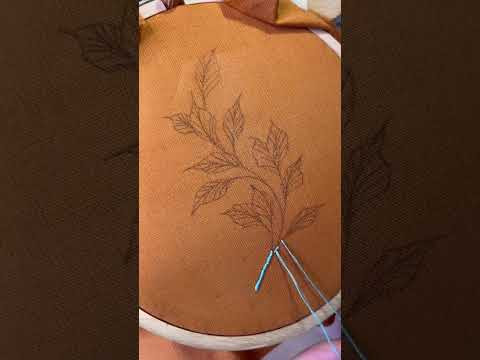 Вышивка нитками мулине. Веточка Вышивка нитками мулине. Веточка
