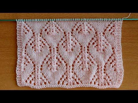 "Ажурные листья " Красивый узор спицами для кардигана, платья, туники. "Ажурные листья " Красивый узор спицами для кардигана, платья, туники.