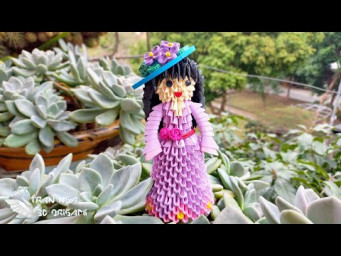 DIY paper princess doll , making doll | Tutorial de mu&ntilde;eca de origami en 3D