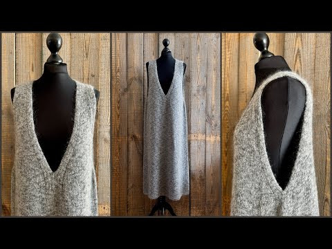 3. Сарафан с V-образным вырезом спицами сверху. 3 часть.