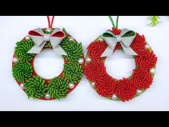 How to Make a Christmas Wreath | Easy Dollar Tree DIY Front Door Decor