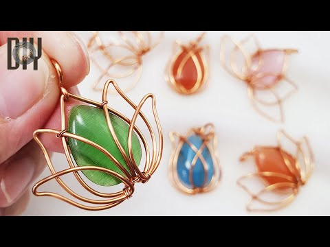 Lotus | Tulips | Pendant | wrap stone without holes | drop stone | cabochon @Lan Anh Handmade 702