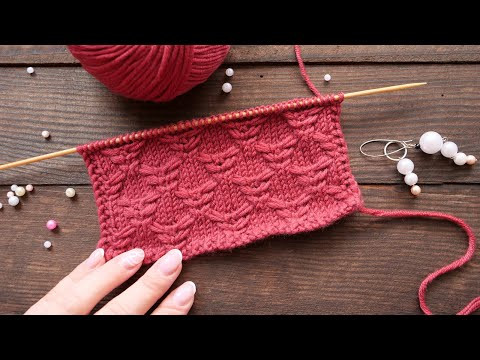 Девчачий узор спицами Free knitting pattern