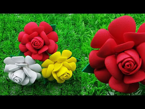 Amazing Rose Flower Making Ideas With Foam Paper - Rose Flower Design Trick - DIY Foam Flowers Amazing Rose Flower Making Ideas With Foam Paper - Rose Flower Design Trick - DIY Foam Flowers