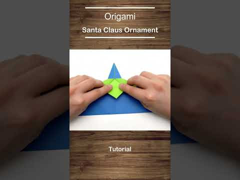 Origami Santa Claus Ornament #shorts Origami Santa Claus Ornament #shorts