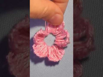 3D Pink Flower Embroidery - LOOP STITCH SHORT