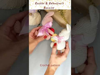 Valentine's Day gifts ideas, cute Bunnies, Easter bunny amigurumi toys