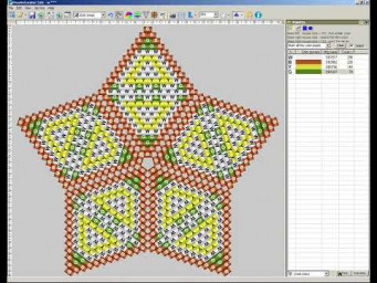 Peyote star making in PeyoteCreator software https://bead-n-stitch.com/peyotecreator/
