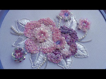 See How These Flowers Come To Life! Silk Flower |  Sequin  &  Beads Embroidery