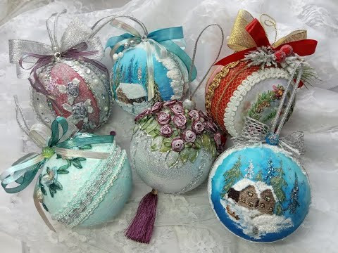 Украшения на ёлку своими руками. Новогодний шар .  Урок 1. New Year's ball on the tree.