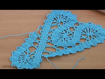 Кайма или лента в технике брюггского кружева How to Crochet Bruges Lace Tape Tutorial 19 Part 2 of 2