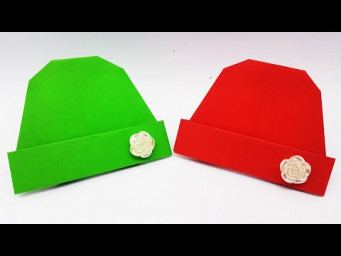 Red hat | Christmas cap making at home | Christmas school project | Origami hats | top hat
