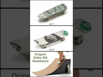 I turned TWO $1 BILLS into mini SKATEBOARDS 