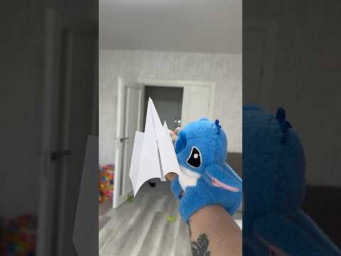Who Gave Stitch This Much Power?? 265ft PAPER Plane Test #origami #airplane #diy #stitch