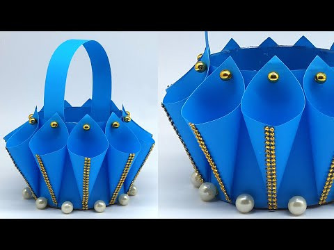 Easy & Beautiful Paper Basket - How to Make Paper Basket - Handmade Gift Basket - DIY Paper Crafts Easy & Beautiful Paper Basket - How to Make Paper Basket - Handmade Gift Basket - DIY Paper Crafts