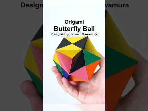 ORIGAMI BUTTERFLY BALL (Kenneth Kawamura) #shorts ORIGAMI BUTTERFLY BALL (Kenneth Kawamura) #shorts