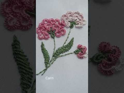 Brazilian Embroidery Flower Carnation Dimensional stitches