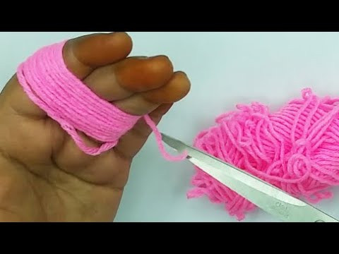 Easy Woolen Flower Making Ideas With Finger | DIY Wool Flower Design | Handmade Flower Amazing Trick