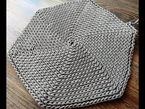 Вязание крючком из Шнура круглого Коврика Вязание крючком из Шнура круглого Коврика