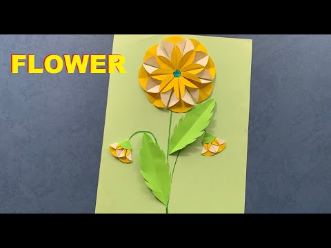 Об'ємна листівка для матусі на свято 8 березня | Origami paper flower Об'ємна листівка для матусі на свято 8 березня | Origami paper flower