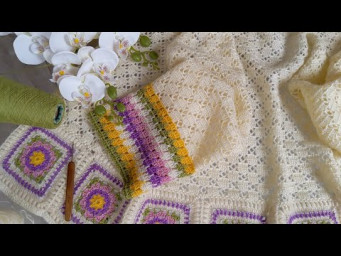 Кардиган крючком "Floreale". Часть 4. Многоцветный узор крючком. Капюшон.