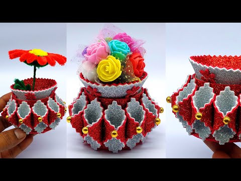 Beautiful Mini Flower Vase - How to Make Flower Pot - Home Decoration Craft