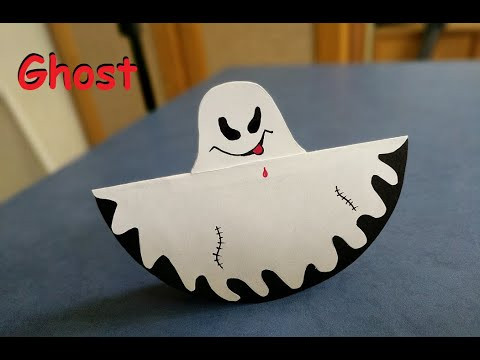 Привидение из бумаги | Легкая поделка на Хэллоуин | Paper ghost | Halloween crafts Привидение из бумаги | Легкая поделка на Хэллоуин | Paper ghost | Halloween crafts