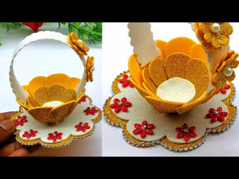 Beautiful Paper Basket Making at Home - How to Make Basket - Home Decoration Craft - DIY Home Decor