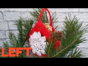 LEFT How to crochet mini bag for beginners - crocheting - Как связать крючком сумку на ёлку