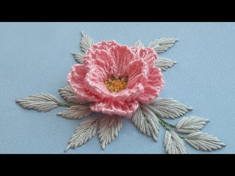 3D Rose Flower Embroidery for Your Home. Dimensional Embroidery