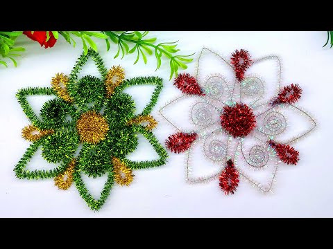 Low Budget Christmas Decor - Christmas Snowflakes Making Ideas - Pipe Cleaner Crafts-Dollar Tree DIY Low Budget Christmas Decor - Christmas Snowflakes Making Ideas - Pipe Cleaner Crafts-Dollar Tree DIY