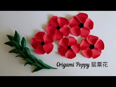 Origami Poppy Flower/ Paper 5-Petal Flower 折纸罂粟花(V2) Origami Poppy Flower/ Paper 5-Petal Flower 折纸罂粟花(V2)