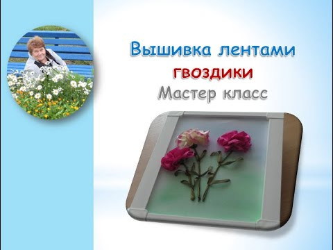 Вышивка лентами гвоздики/Carnation ribbon embroidery Вышивка лентами гвоздики/Carnation ribbon embroidery
