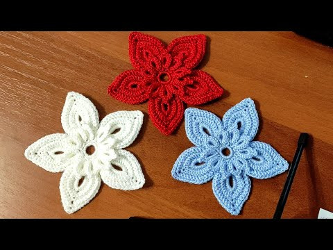 ЦВЕТОК крючком. Цветочек крючком для начинающих. Flowers crocheted. ЦВЕТОК крючком. Цветочек крючком для начинающих. Flowers crocheted.