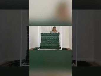 Плету КИЛИМ зі старих речей зеленого кольору 