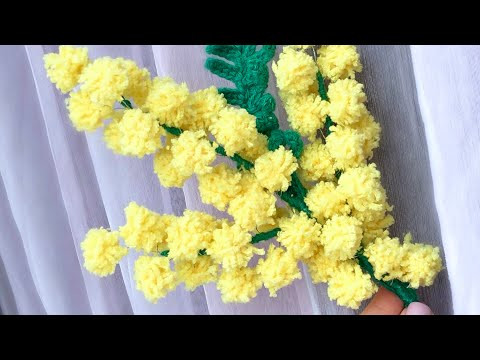 Мимоза из ниток своими руками. Мимоза крючком. Мастер-класс 1 Мимоза из ниток своими руками. Мимоза крючком. Мастер-класс 1