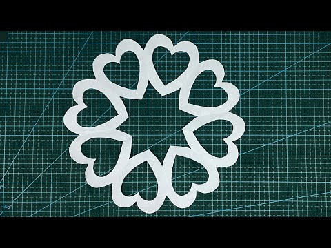 Paper heart wall hanging - How to cut a perfect heart - Home Decoration Ideas - DIY Wallhanging
